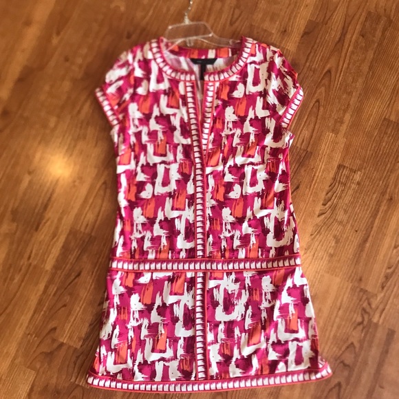 BCBG MaxAzria Pink, Orange & White MinI Dress - Picture 6 of 7